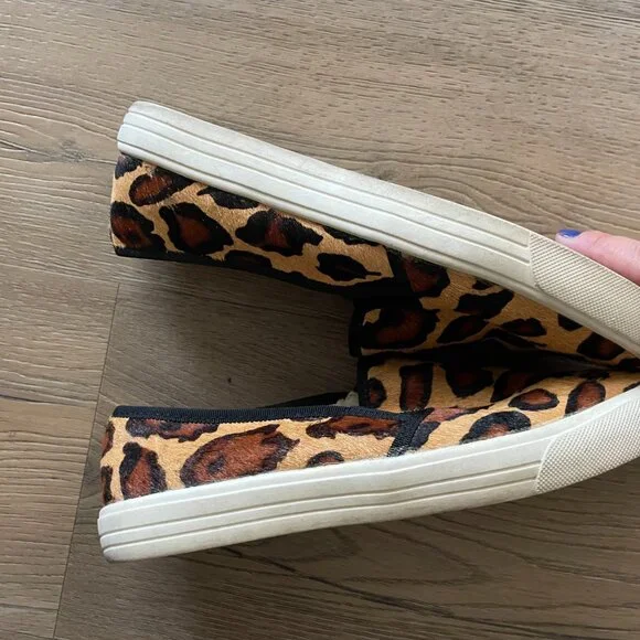 J Crew Factory Mo Hair Slip-on Leopard Print Low Top Sneaker Shoes 7M! - Picture 6 of 8